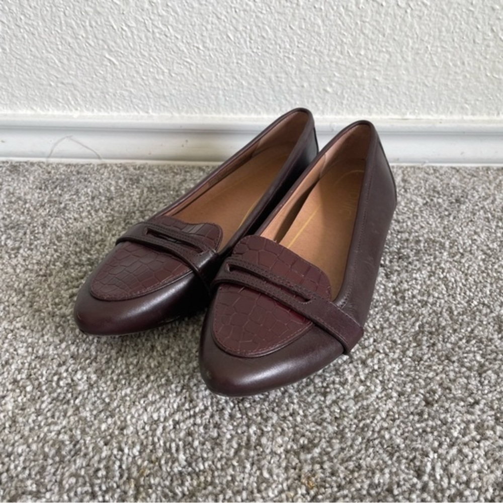 Vionic Penny Loafers Womens Size 6.5 Savannah Brown Leather Flats Classic Shoes
